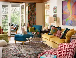 Bright interiors of a living room in an apartment photo