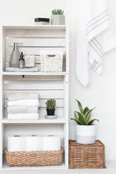 Drawers in the bathroom interior