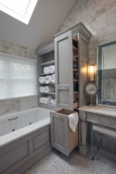 Drawers in the bathroom interior