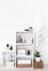 Drawers in the bathroom interior