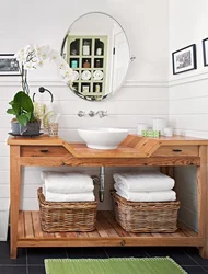 Drawers in the bathroom interior