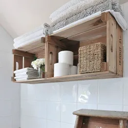 Drawers in the bathroom interior