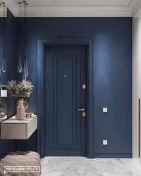 Blue hallway interior