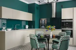 Kitchen Interior Design In Emerald Color