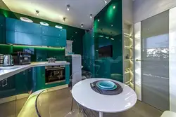 Kitchen Interior Design In Emerald Color