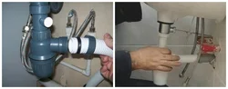 Sewer pipe in the kitchen photo
