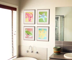 Painting for the bathroom on the wall photo
