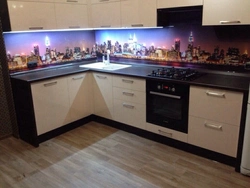 Apron For Black Beige Kitchen Photo
