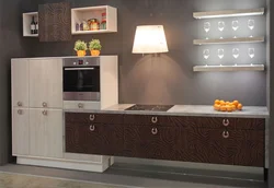 Кухня без верхних шкафов дизайн серая
