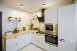 Kitchen without upper cabinets gray design
