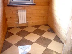 Wooden houses bathroom floor photo