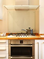 Kitchen design gas stove against the wall