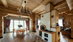 Living room kitchen design with stove