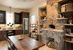 Living room kitchen design with stove