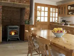 Living room kitchen design with stove