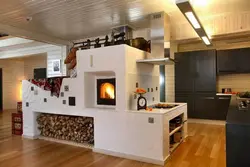 Living room kitchen design with stove