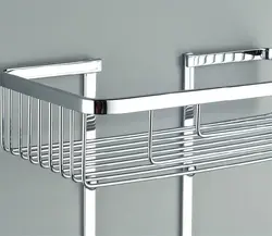 Stainless steel shelves for bathtub photo