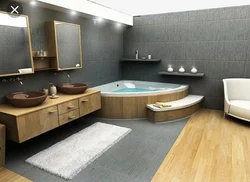 Photo Of A Bathroom With A Jacuzzi And Toilet