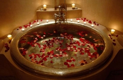 Beautiful photo bath in roses