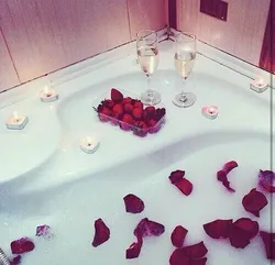 Beautiful photo bath in roses