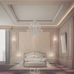 Photo of the ceiling in a classic bedroom
