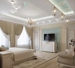 Photo of the ceiling in a classic bedroom