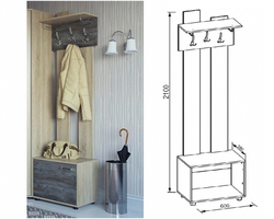 Photo of shoe racks and hanger in the hallway