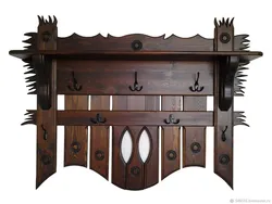 Wooden shelf for hallway photo