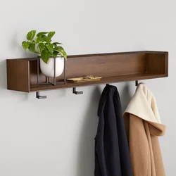 Wooden shelf for hallway photo