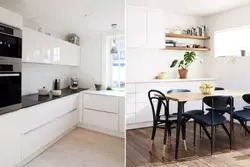 White kitchen in the interior what kind of walls