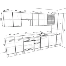 Kitchen drawings with dimensions and photos