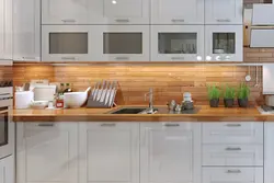 Ошхонаи ширӣ бо акс countertop чӯбӣ