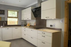 Dairy kitchen with wooden countertop photo