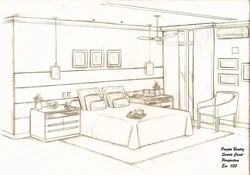 Bedroom photo interior drawing