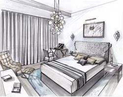 Bedroom photo interior drawing