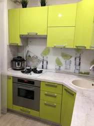 Photo of a green kitchen in Khrushchev