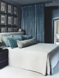 Velvet in the bedroom interior photo
