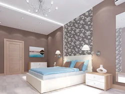 Какао түсті жатын бөлмесінің фотосы
