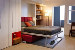 Bedroom interior options with bed