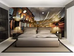 Photo printing in the bedroom interior