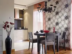 Обои для кухня в одной комнате фото