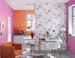 Wallpaper for kitchen in one room photo