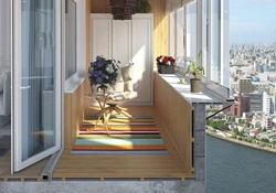 Glazing of a balcony in an apartment photo