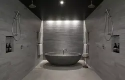 Concrete bathroom interior