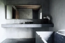 Concrete bathroom interior