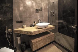 Concrete bathroom interior