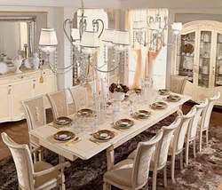 Large Dining Table In The Living Room Photo