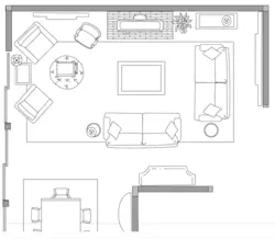 Living Room Interior Drawing