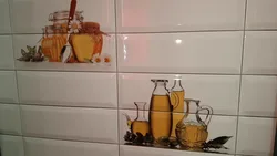 Kitchen tiles on ceramic apron photo
