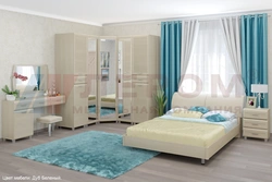 Bleached oak in the bedroom interior